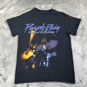 Prince Purple Rain Shirt Mens Small Black Band Music Movie Concert Merch Tour